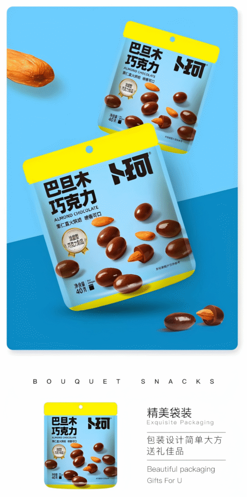Almond Chocolate 40g package informations Almond Chocolate 40g package informations