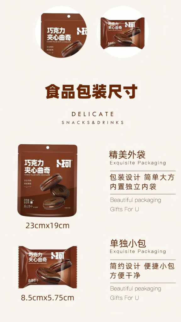Chocolate Filled Cookies package informations Chocolate Filled Cookies package informations